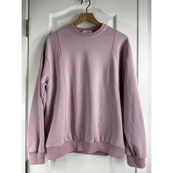 She + Sky Women's Crewneck Sweatshirt Purple 100% Cotton Size L - Picture 1 of 8